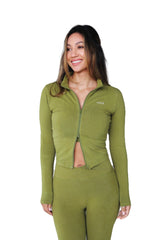 Organic Cotton + Hemp Contour Jacket – Matcha Green