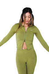Organic Cotton + Hemp Contour Jacket – Matcha Green